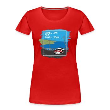 Small Car - T-shirt bio Premium Femme - rouge - Devant - Mia (176cm)
