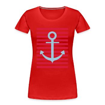 Ohé! marin d'ancrage maritime maritime 2c - T-shirt bio Premium Femme - rouge - Devant - Mia (176cm)