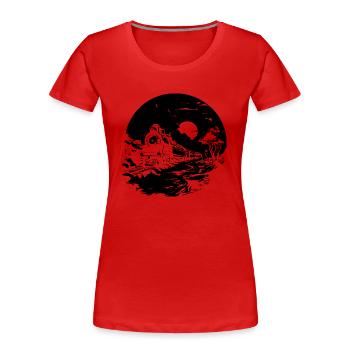 Chemin de fer - T-shirt bio Premium Femme - rouge - Devant - Mia (176cm)