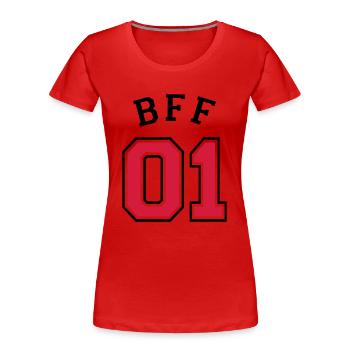 BFF 01 - best friend 01 - best friend - friends - Women's Premium Organic T-Shirt - red - Front - Mia (176cm)