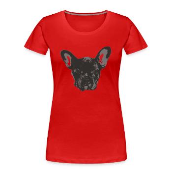 French bulldog - Women's Premium Organic T-Shirt - red - Front - Mia (176cm)