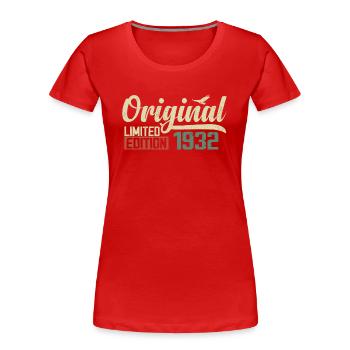 Né en 1932 Vintage Anniversaire Rétro 1932 Cadeau - T-shirt bio Premium Femme - rouge - Devant - Mia (176cm)