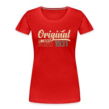 Born in 1931 Vintage Retro Birthday 1931 Gift - Women's Premium Organic T-Shirt - red - Front - Mia (176cm)