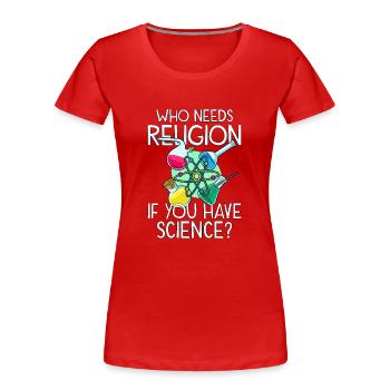 Atheist Atheism Anti Religion Securalism God Sucks - Frauen Premium Bio T-Shirt - Rot - Vorne - Mia (176cm)
