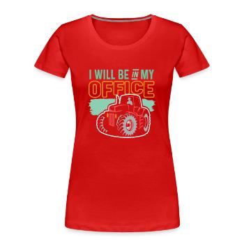Drôle d’agriculteur Drôle Tracteur agricole Vie à la campagne - T-shirt bio Premium Femme - rouge - Devant - Mia (176cm)