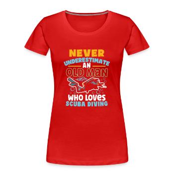 Scuba Diving Scuba Diver Marine Ocean Freediving - Frauen Premium Bio T-Shirt - Rot - Vorne - Mia (176cm)