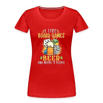 Board Games Beer Board Gamer Board Games & Beer - Frauen Premium Bio T-Shirt - Rot - Vorne - Mia (176cm)