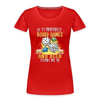 Board Games Beer Board Gamer Board Games & Beer - Women's Premium Organic T-Shirt - red - Front - Mia (176cm)