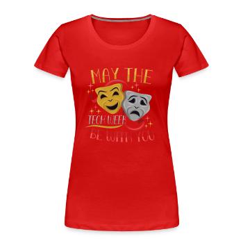 Professeur de théâtre Professeur d’art dramatique - T-shirt bio Premium Femme - rouge - Devant - Mia (176cm)