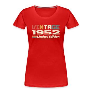 Vintage 1952 Cadeau 1952 Anniversaire 1952 Retro - T-shirt bio Premium Femme - rouge - Devant - Mia (176cm)