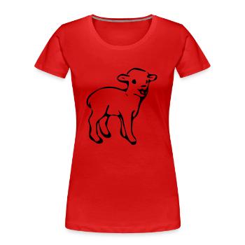 Lamm - Frauen Premium Bio T-Shirt - Rot - Vorne - Mia (176cm)