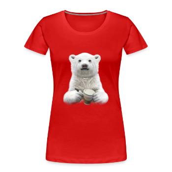 BARISTA (PLAIN) - Women's Premium Organic T-Shirt - red - Front - Mia (176cm)