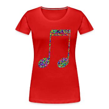 Musiknote - Frauen Premium Bio T-Shirt - Rot - Vorne - Mia (176cm)