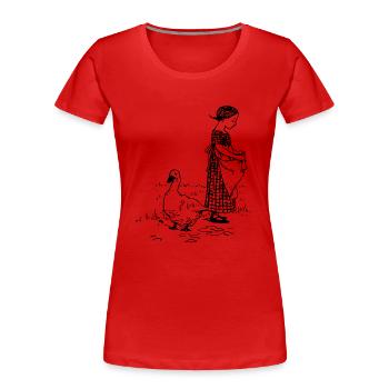 duck97 - Women's Premium Organic T-Shirt - red - Front - Mia (176cm)