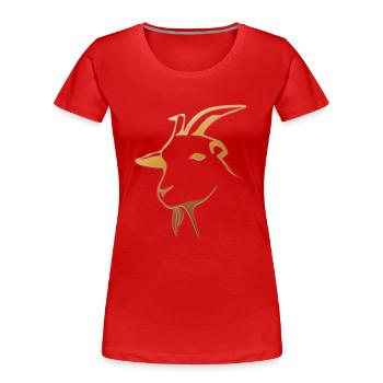 goat28 - Frauen Premium Bio T-Shirt - Rot - Vorne - Mia (176cm)