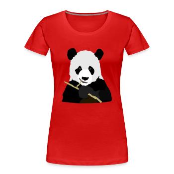 Panda isst Stock - Frauen Premium Bio T-Shirt - Rot - Vorne - Mia (176cm)