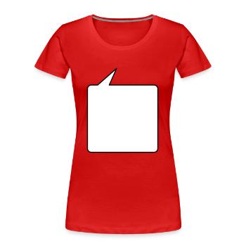 Sprechblase eckig mittel 2c - Frauen Premium Bio T-Shirt - Rot - Vorne - Mia (176cm)