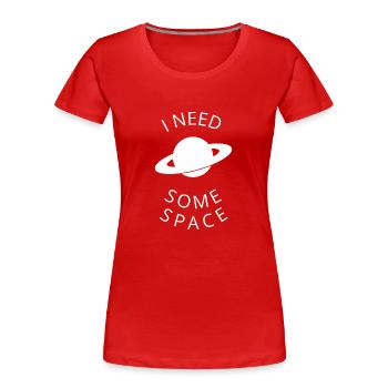 Saturn - Women's Premium Organic T-Shirt - red - Front - Mia (176cm)