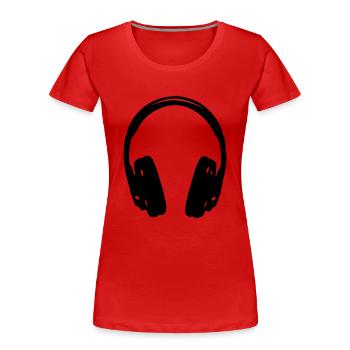 Headphones, headset, music, bass, sound, headphone - Women's Premium Organic T-Shirt - red - Front - Mia (176cm)