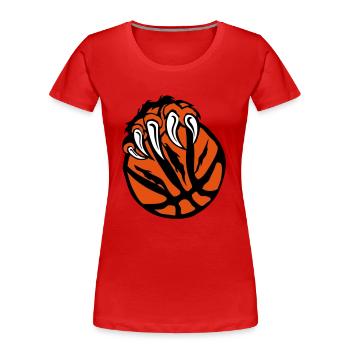 basketball paw claws beast wild bear - Women's Premium Organic T-Shirt - red - Front - Mia (176cm)