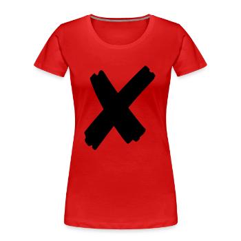 Kreuz - Frauen Premium Bio T-Shirt - Rot - Vorne - Mia (176cm)