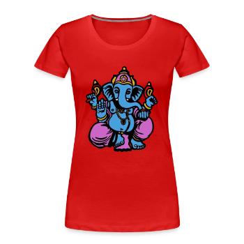 ganesha ganesh zen india god of india yoga zen - Frauen Premium Bio T-Shirt - Rot - Vorne - Mia (176cm)