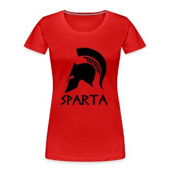 Sparta - Frauen Premium Bio T-Shirt - Rot - Vorne - Mia (176cm)