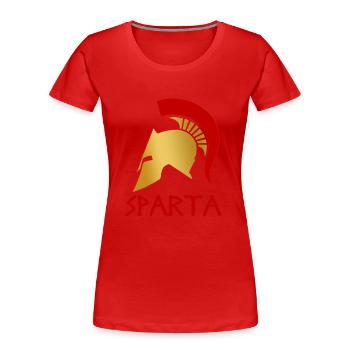 Sparta - Frauen Premium Bio T-Shirt - Rot - Vorne - Mia (176cm)