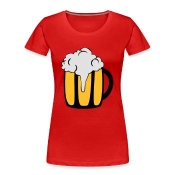 Bierglas - Frauen Premium Bio T-Shirt - Rot - Vorne - Mia (176cm)