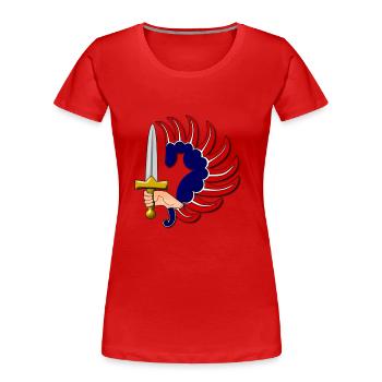 insigne paras france - T-shirt bio Premium Femme - rouge - Devant - Mia (176cm)