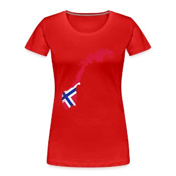 Norwegen - Frauen Premium Bio T-Shirt - Rot - Vorne - Mia (176cm)
