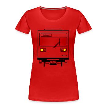 u-bahn - Frauen Premium Bio T-Shirt - Rot - Vorne - Mia (176cm)