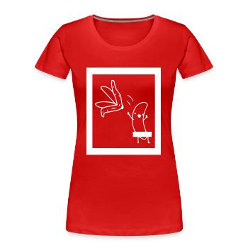 Fun Spaß Lustige - Frauen Premium Bio T-Shirt - Rot - Vorne - Mia (176cm)