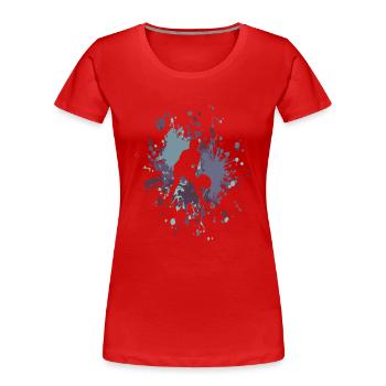 Tennis Wait Color Splash - Frauen Premium Bio T-Shirt - Rot - Vorne - Mia (176cm)