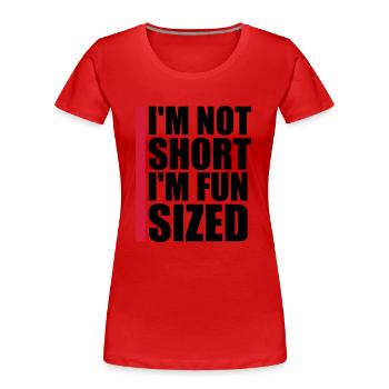 Not short fun sized - Women's Premium Organic T-Shirt - red - Front - Mia (176cm)