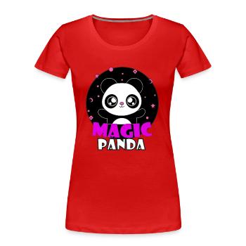 Magischer Panda - Frauen Premium Bio T-Shirt - Rot - Vorne - Mia (176cm)