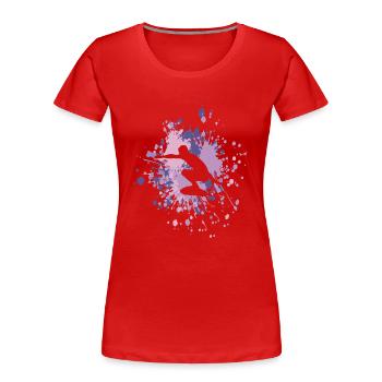 Grand Surfer Color Splash - T-shirt bio Premium Femme - rouge - Devant - Mia (176cm)