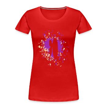 Surfer Girl Color Splash - T-shirt bio Premium Femme - rouge - Devant - Mia (176cm)