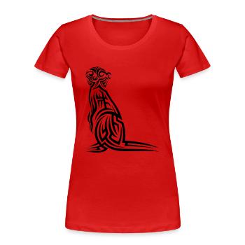 Meerkat Tribal Tattoo - Women's Premium Organic T-Shirt - red - Front - Mia (176cm)
