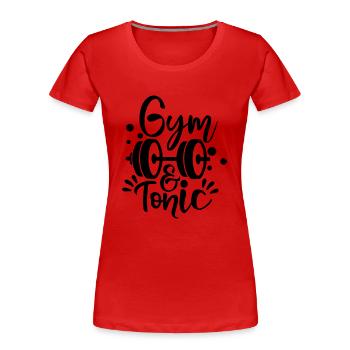 Gym Tonic - Frauen Premium Bio T-Shirt - Rot - Vorne - Mia (176cm)