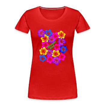 blumenkind - Frauen Premium Bio T-Shirt - Rot - Vorne - Mia (176cm)