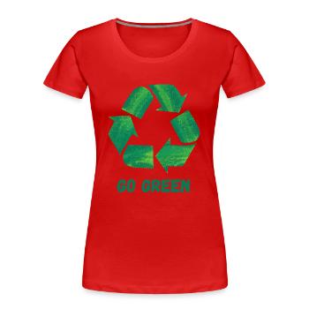 forward green - Women's Premium Organic T-Shirt - red - Front - Mia (176cm)
