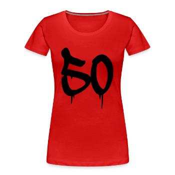 50 - Women's Premium Organic T-Shirt - red - Front - Mia (176cm)