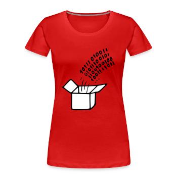 OpenSource Code - T-shirt bio Premium Femme - rouge - Devant - Mia (176cm)