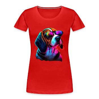 Beagle Chiens Beagles - T-shirt bio Premium Femme - rouge - Devant - Mia (176cm)