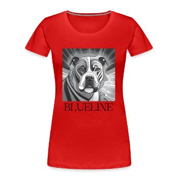 Blueline2 - Frauen Premium Bio T-Shirt - Rot - Vorne - Mia (176cm)