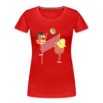 Sommer - Frauen Premium Bio T-Shirt - Rot - Vorne - Mia (176cm)