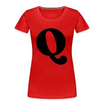 Buchstabe Q - Frauen Premium Bio T-Shirt - Rot - Vorne - Mia (176cm)