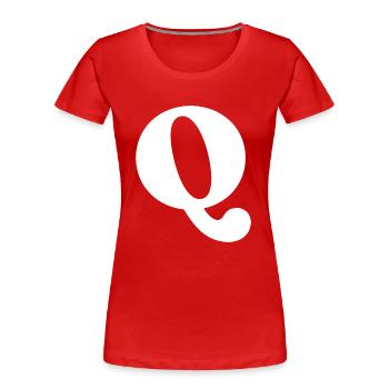 Buchstabe q - Frauen Premium Bio T-Shirt - Rot - Vorne - Mia (176cm)