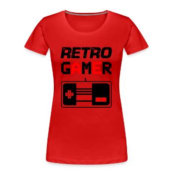 Gamer 01 - Women's Premium Organic T-Shirt - red - Front - Mia (176cm)